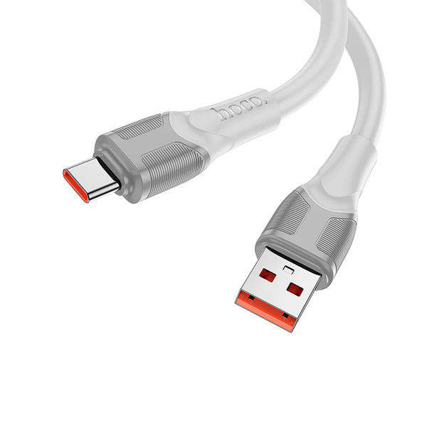 HOCO X106 USB-A to USB-C Big Bull 5A Fast Charge Cable 2 Meter_Grey Color